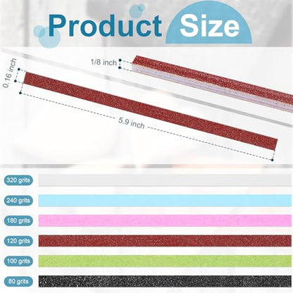 Honoson 60 Pcs Sanding Sticks for Plastic Models Angle Cut Shape - style: Style 2