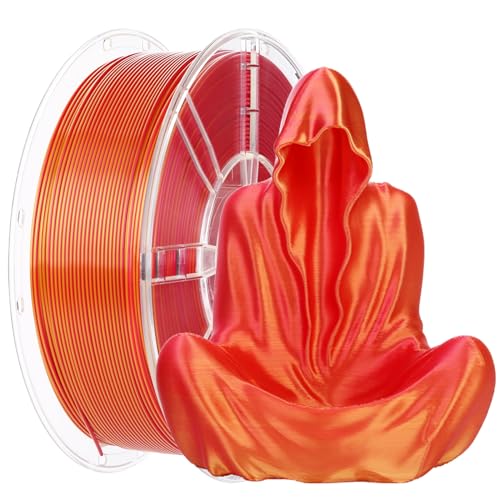 1KG 3D Printer Filament Bundle, 3 D PLA Printing Filament 1.75mm, Dual Color, +/-0.03mm, 1kg/2.2lbs Silk Golden Red - color: Gold & Red
