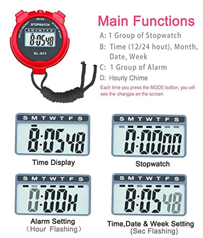 Stopwatches, BESTWYA Stop Watches for Sports (C, Pack of 4) - color: C , Pack of 4