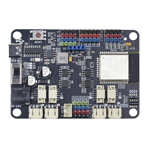 Maker-ESP32 Pro Board, 3A High-Current Motor Driver (4 Encoder or 4 DC/4 Servo), USB-C, 2.4GHz WiFi & Bluetooth, ESP32-WROOM-32E Microcontroller for Robotics Smart Cars STEM DIY - color: Brick-Ready Kit