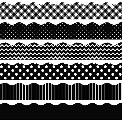 Containlol 118ft Bulletin Board Border Classroom Border, Black White Style - style: Black White Style