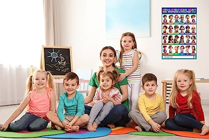 D24TIME Feelings Chart for Kids - Toddler Educational Emotion Chart - color: Glossy