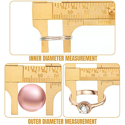 Konohan 2 Pcs Brass Pocket Caliper Pocket Caliper Mini Tool for Jewelry