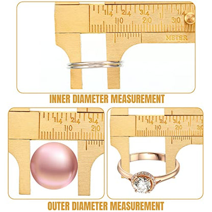 Konohan 2 Pcs Brass Pocket Caliper Pocket Caliper Mini Tool for Jewelry