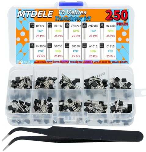 250Pcs 10 Values PNP NPN Transistor Kit