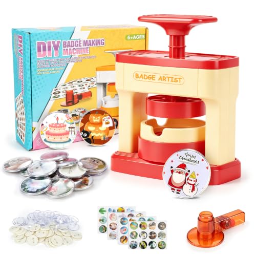 Button Maker Machine 55mm/2.16in, Installation-Free Pin Maker Machine Kit - color: Red - Badge Maker