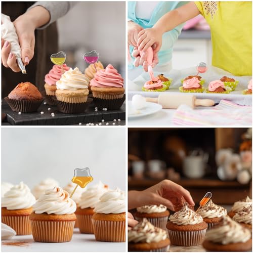 [Star Style] Vabiooth 50Pcs 4mL Cupcakes Disposable Plastic Transfer Pipettes Liquid Dropper for Chocolate or Strawberries Cupcakes, Ice Cream, Mini Cakes, Waffles, Children's Painting - size: 50pcs, style: Star Style