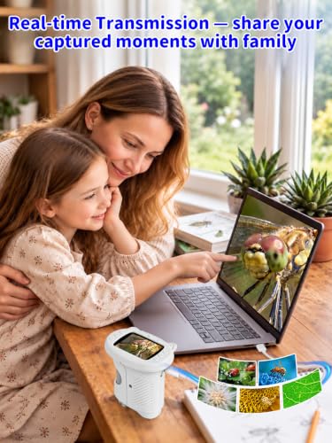 1000X Handheld Digital Microscope for Kids, 2.4" IPS Screen STEM Toys - color: White