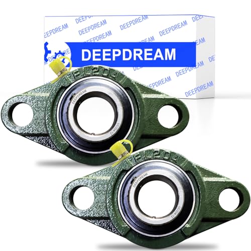 2 Pcs of DEEPDREAM UCFL204-12 Pillow Block Bearings, 3/4 inch Bore, 2 Bolt Flange Bearings, Self Alignment - size: UCFL204-12-2pcs