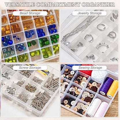 SUTOKAKA 15 Grids Plastic Organizer Storage Box for Jewelry - size: 15