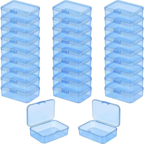 LJY 28 Blue Rectangular Plastic Boxes, 3.3 x 2.2 x 1 in for Packing Samples - color: Blue, size: 3.3 x 2.2 x 1 inch