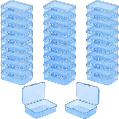 LJY 28 Blue Rectangular Plastic Boxes, 3.3 x 2.2 x 1 in for Packing Samples - color: Blue, size: 3.3 x 2.2 x 1 inch