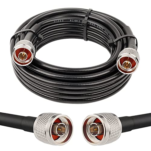 MOOKEERF KMR240 N Cable - 15FT Ultra Low Loss N Male to N Male Cable Pure Copper 50 ohm for Antenna,WiFi Router,Signal Booster, Amplifier - size: 15FT