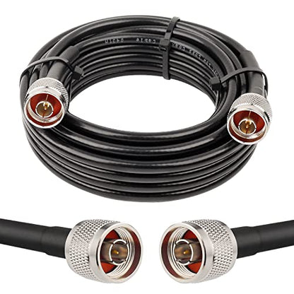 MOOKEERF KMR240 N Cable - 15FT Ultra Low Loss N Male to N Male Cable Pure Copper 50 ohm for Antenna,WiFi Router,Signal Booster, Amplifier - size: 15FT