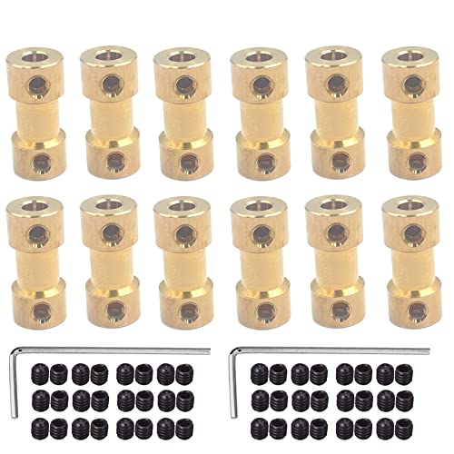 12Pcs 2mm to 2.3mm Brass Shaft Coupling Joint Connector, Motor Shaft Coupling for RC DIY Airplane Boat Robot - size: 2mm to 2.3mm
