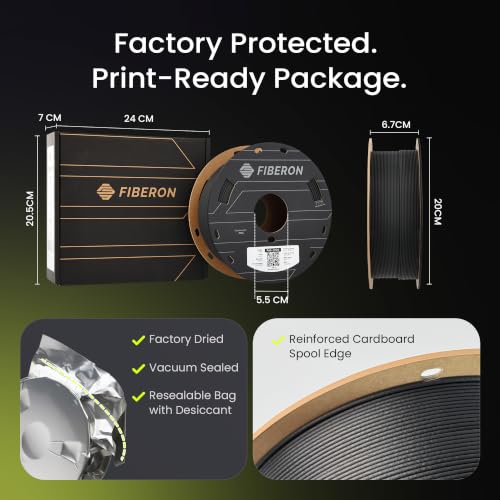 Polymaker Fiberon PA6-CF20 Carbon Fiber Nylon Filament 1.75mm, Black, 1kg - color: Black Pa6-cf20 1kg, size: NYLON