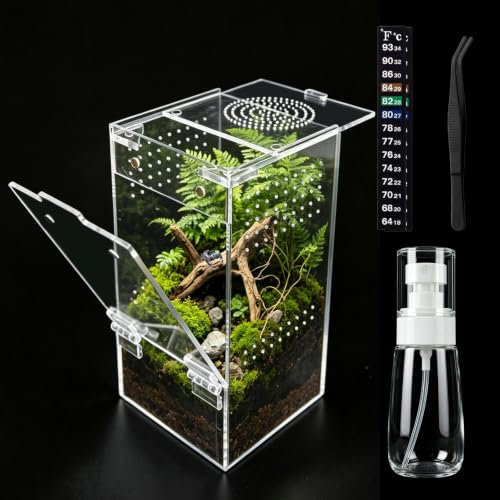Jumping Spider Enclosure 4" x 4" x 8" Fully Assembled Acrylic Habitat Kit