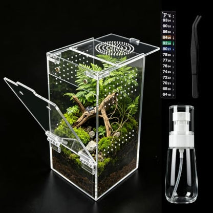 Jumping Spider Enclosure 4" x 4" x 8" Fully Assembled Acrylic Habitat Kit