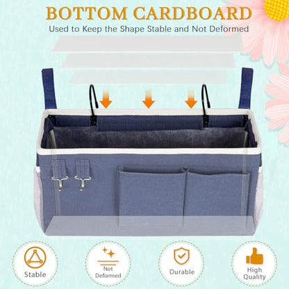 Bedside Caddy Bedside Storage Bag for Headboards/Bunk Bed - color: 1PC Navy Blue