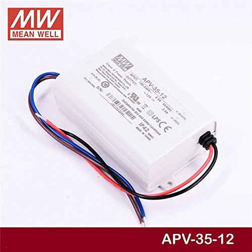 LED Power Supply 36W 12V 3A APV-35-12 Meanwell AC-DC Switching Power Supply APV-35Series Mean Well CV Power Source