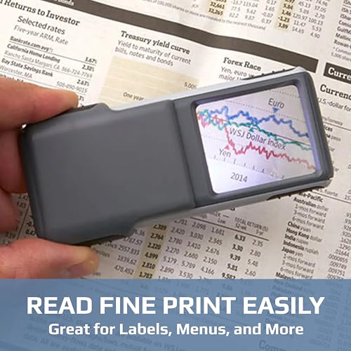 Carson MiniBrite 3x Power LED Lighted Slide Out Magnifier with Protective Sleeve (PO-25), gray - size: Single Pack