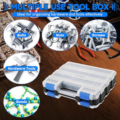 Small Parts Organizer Storage Case Tools Box 34-Compartments - color: Blue