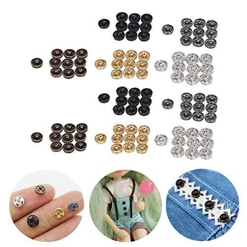 Mini Snap Buttons,Rust Proof Lightweight 100pcs Set,Metal Fasteners,Sew-on Replacement 5mm Mini for Women Men Dolls Skir