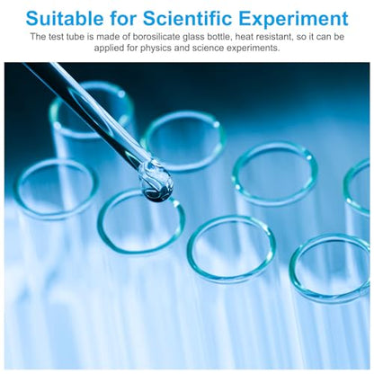 PATIKIL 20ml Test Tubes, 12pcs 1.97x1.18 Glass Clear Flat Bottom Test Tube Containers with Cork Stopper for Bead Party Candy Bath Salt Storage Scientific Experiment Plant Propagation - size: 20ml