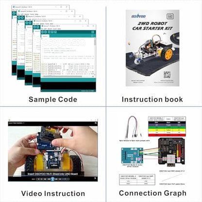 OSOYOO 2WD Robot Car Starter Kit for Arduino – Smart Educational Robotics Kit for Beginners and Adults | Build, Code & Control via WiFi, Bluetooth, IR | Learn Programming & Electronics