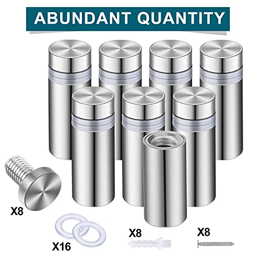 Pelopy 8 Pcs Standoff Wall Mounts Sign Screws,0.47 X 1.18 Inch,Silver - color: Silver, size: 0.47 x 1.18 Inch