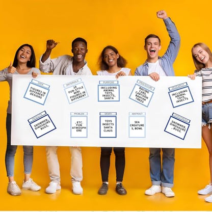 PerKoop 36 Sheets Science Fair Board Poster Boards Supplies 24 Self Adhesive Presentation Subtitles 4 Science Fair Project Titles 8 Personalized Letter Sticker for Classroom(Gradient Blue) - color: Gradient Blue