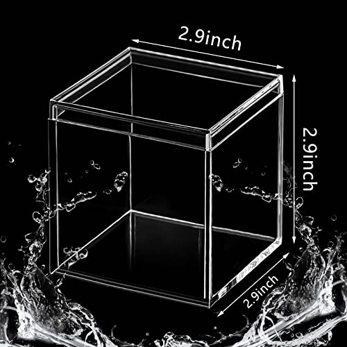 Blulu 8 Pcs Clear Acrylic Box with Lid, 2.9 x 2.9 x 2.9 Inch, Classic Style - size: 2.9 x 2.9 x 2.9 Inch, style: Classic style