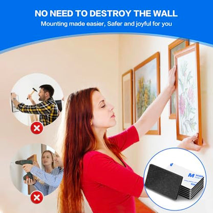 Double Sided Adhesive Tape Pads Heavy Duty, Mounting Tape,48Pcs 3mm Thickness Pre-Cut Foam Tape,Super-Sticky Black Strong Pads Rectangle Shape Waterproof for Walls Picture, Car, Home, Office - color: Black