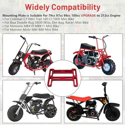 Motor Engine Mounting Plate Light Weight for Predator 212cc Engine - size: Red, style: Lightweight