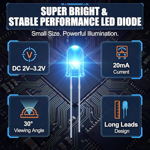 500pcs 10 Colors 5mm LED Light Diode, 100 Pcs Copper Foil Conductive Slice