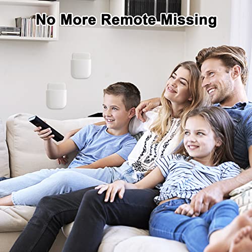 3 Pcs Remote Control Holder, Wall Mount Pen Holder Hole-Free Self Adhesive Phone Charging Organizer Pencil Storage Containers for Home Office School Supply Orgaizer (White - color: White-3Pcs