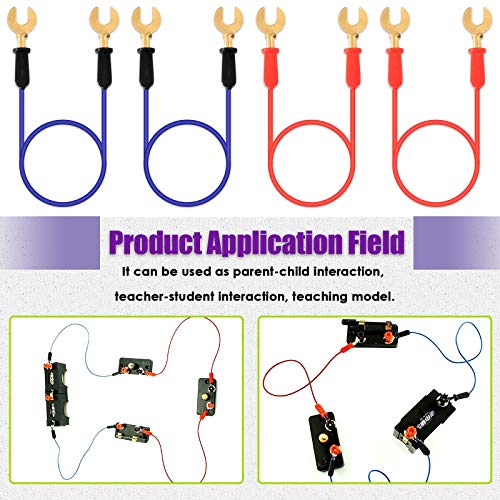 Swpeet 10Pcs Red + Blue Interconnect Circuit Wire Kit, Perfect for Physics Laboratory Electricity Connection,Demos Teaching Basic Principles of Electricity and Simple Circuit Wire Works - style: Interconnect Circuit Wire