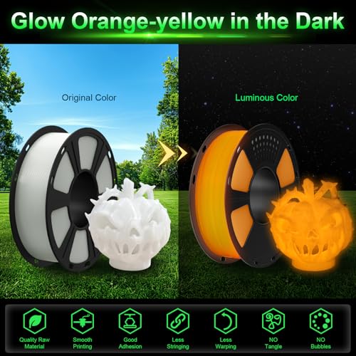 Geeetech Glow in The Dark PLA Filament 1.75mm Glow Blue1KG for Bambu AMS - color: 1kg Glow in Dark Blue
