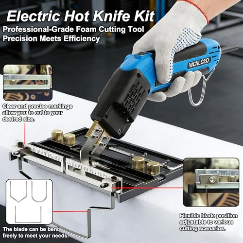 【New Model】 Foam Cutter Electric Hot Knife, Foam Cutting Tool Kit,Air Cooled 200W Styrofoam Cutting Tool Kit for Cutting Foam Board Insulation, EPP, EPS, XPS, EVA - color: blue Air-cooled Version