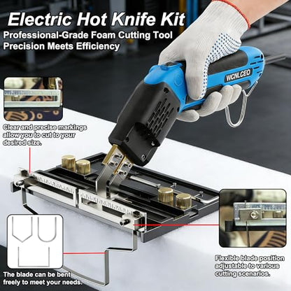 【New Model】 Foam Cutter Electric Hot Knife, Foam Cutting Tool Kit,Air Cooled 200W Styrofoam Cutting Tool Kit for Cutting Foam Board Insulation, EPP, EPS, XPS, EVA - color: blue Air-cooled Version