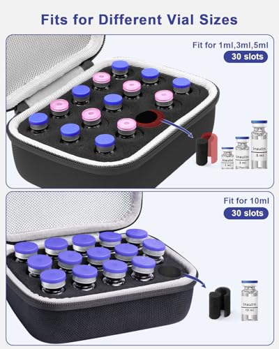 15 Slots Diabetic Peptide Vial Storage Case for Fridge, Insulin Vial Holder - color: 15 Slots