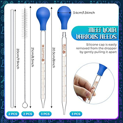 Weewooday 16 Pcs Glass Droppers with Rubber Bulb Stir Rod,Blue,5 Ml, 10 Ml - color: Blue, size: 5 ml, 10 ml