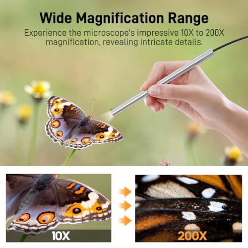 Teslong USB-C Digital Microscope 10X-200X for Coin & Electronics Inspection