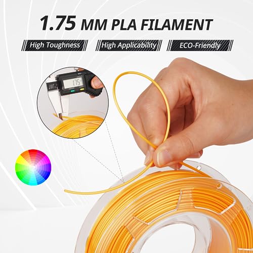 AMOLEN PLA 3D Printer Filament PLA Filament 1.75mm Silk Filament Bundle,Gold, Silver,Bronze, Red Copper,3D Printing Filament Bundle, 200gX 4 Spools - color: Gold/Silver/Bronze/Red Copper