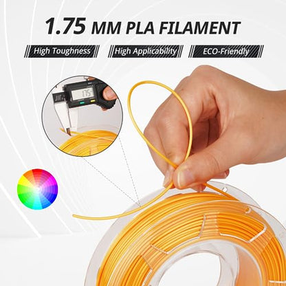 AMOLEN PLA 3D Printer Filament PLA Filament 1.75mm Silk Filament Bundle,Gold, Silver,Bronze, Red Copper,3D Printing Filament Bundle, 200gX 4 Spools - color: Gold/Silver/Bronze/Red Copper