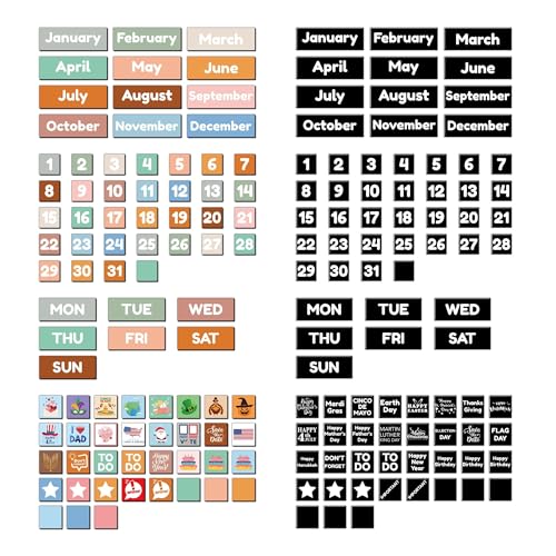 Lesnala Double-Sided Magnetic Calendar Numbers for Refrigerator - color: Multi Color