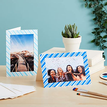Best Paper Greetings 48 Pack Photo Frame Cards 4 x 6 inch with Matching Envelopes, Blank Paper Picture Holder Cards for DIY Birthday & Anniversary Photo Greetings