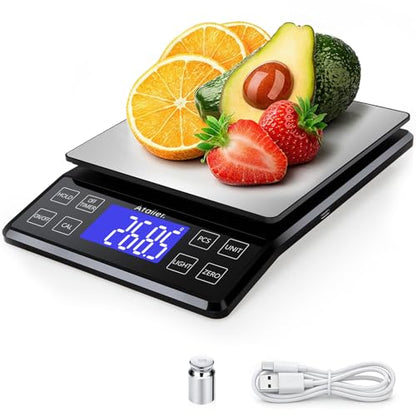 Rechargeable Digital Kitchen Scale, 0.1g Resolution Max 5kg 11Ibs