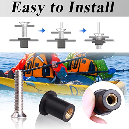 WEDAMER 90 Pairs M4 M5 M6 Neoprene Well Nuts Kit Rubber Well Nuts for Kayak - color: M4/M5/M6 Each 30 Pairs