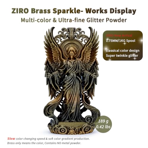 ZIRO Slow Color Gradient 1.75mm PLA, Fit Most 3D Printer, Brass Sparkle - color: Brass Sparkle